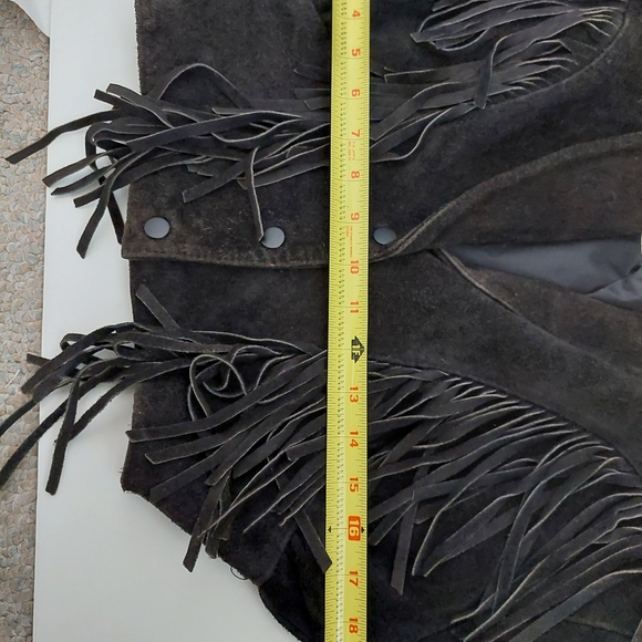 Vintage 80's Wilson's Leather Women's Black Fringe Suede Jacket Size S - Picture 14 of 15